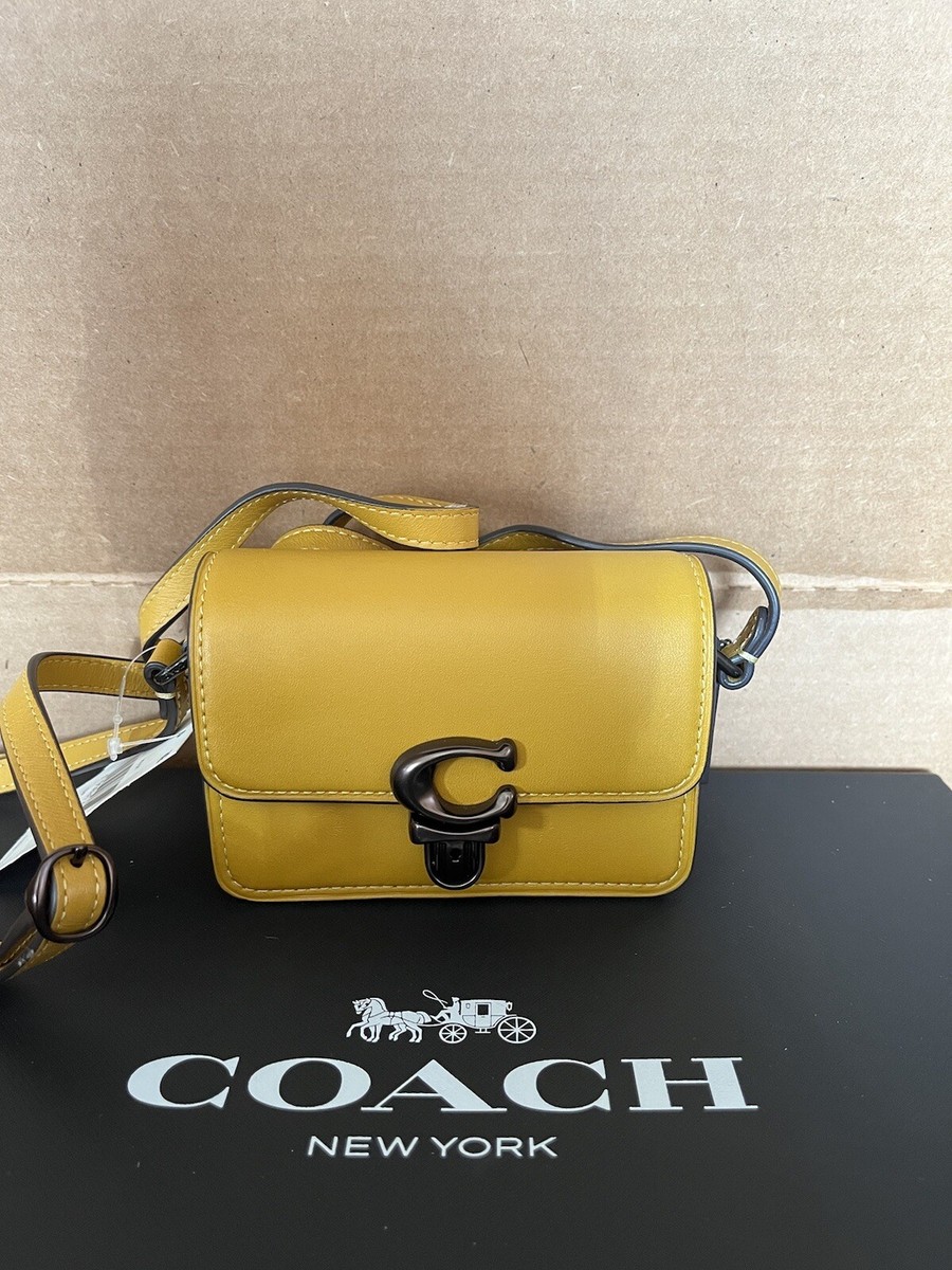 Coach Studio 12 Flax Yellow Pewter Leather CC484 Mini Size | eBay