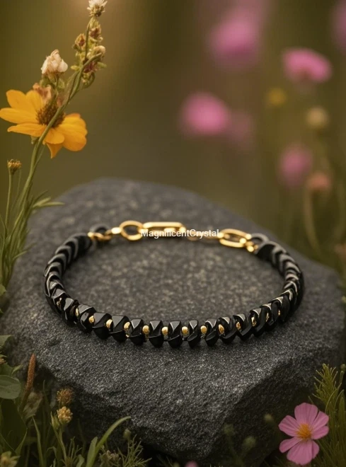 Premium Hematite Stone Bracelet Men Energy Healing Reiki Gift Silver Clasp - Image 4 of 4