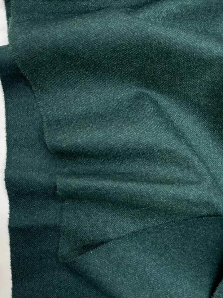 Super 120's Wool & Cashmere Suiting Fabric Jade GREEN Flannel ITALY 2.37 meter - Image 4 of 4