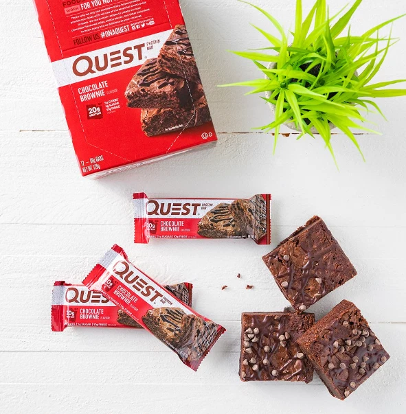 Quest Protein Bar Chocolate Brownie 20g Protein, 4g Net Carbs 1g Sugar(12 Bars) - Image 4 of 4