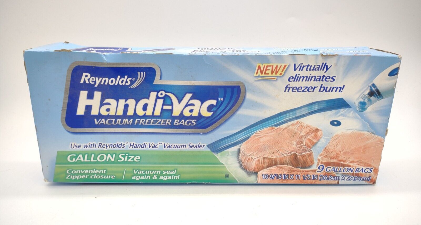 Reynolds HandiVac Vacuum Freezer Bags 9 1 Gallons Bags Sealed Box eBay