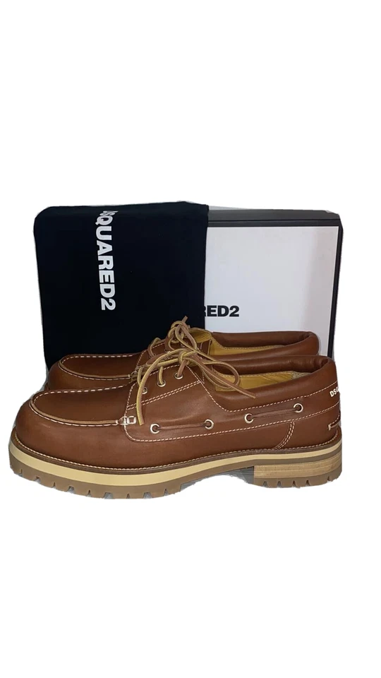 DSQUARED2 Zapato Derby De Cuero Para Hombre Talla Eu 40 Marrón DQ204 - Imagen 3 de 4