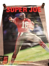 Vintage 1980s Joe Montana Tiger Balm Poster 22x17 San Francisco 49ers NFL Promo