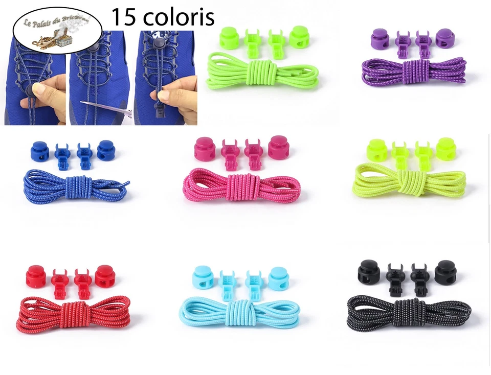 CAMPTECK Paire de lacets élastique autobloquants pour Enfants Adultes - 15 coloris