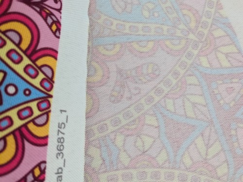 Ambesonne Purple Mandala Canvas Fabric 1 yd x 56" Vibrant Pink, Purple & Yellow - Picture 5 of 5