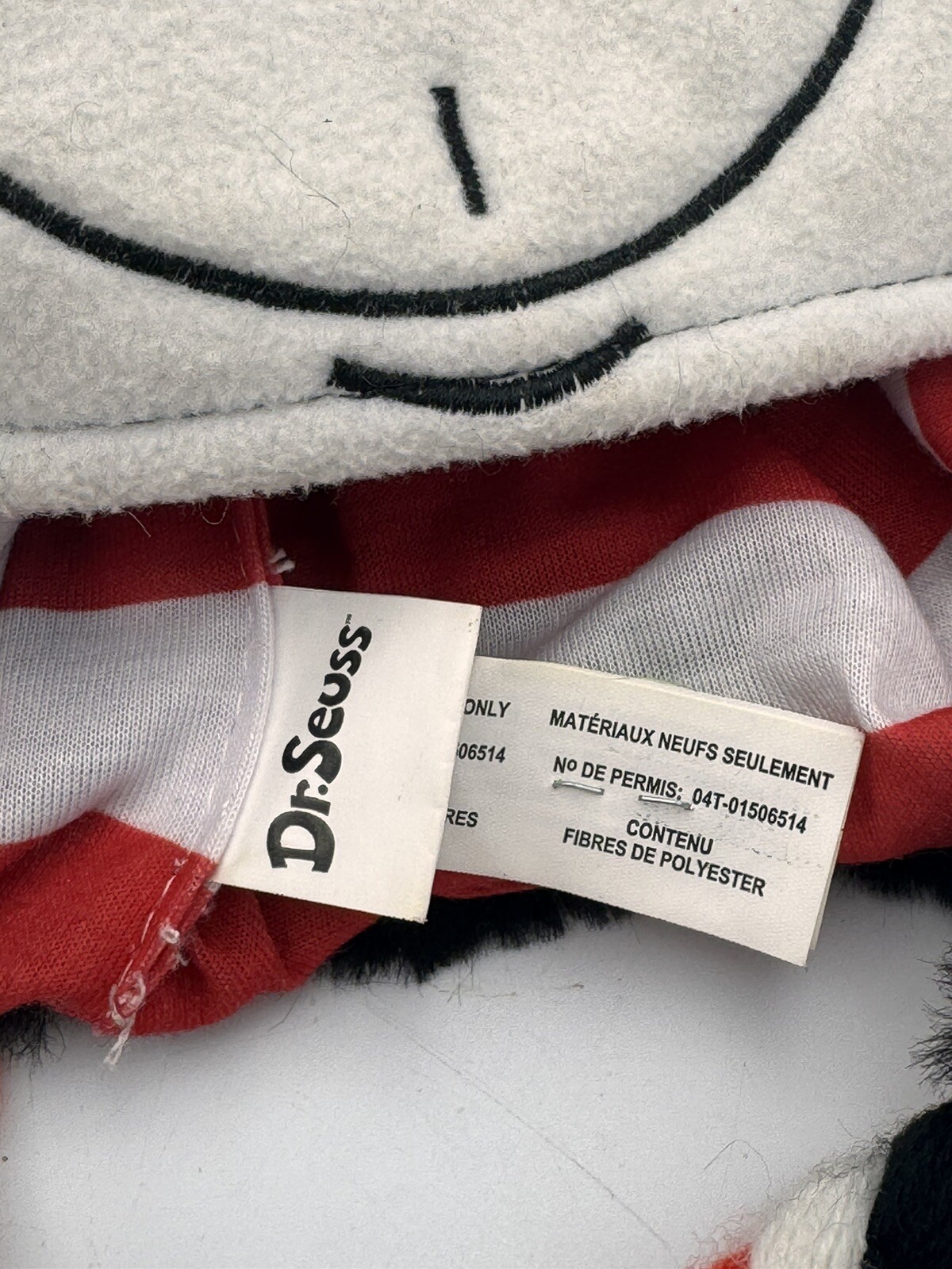 Cappello testa Dr. Seuss gatto con cappello peluche con coda di pony 2017 