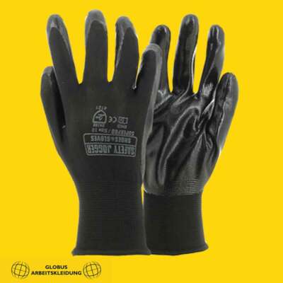 1/6/12/24/48/96/120 Paar Arbeitshandschuhe Montagehandschuhe schwarz (Gr.7-11)