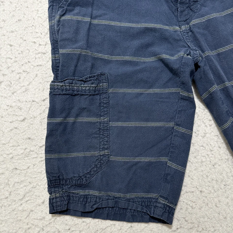 Bermuda chino VANS Off The Wall masculina frente plana listrada azul marinho costura interna 10" - Imagem 3 de 4