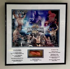 WWE Wrestlemania 24 Winners Plaque Signed Autographed HBK CM PUNK Orton Kane