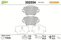 Valeo Bremsbelagsatz Scheibenbremse Essential 302554 FüR Bmw 5Er G30 F90 X1 F48