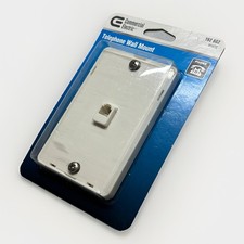 Commercial Electric 192-882 1  Gang Phone Jack Wall Plate White   New- Sealed