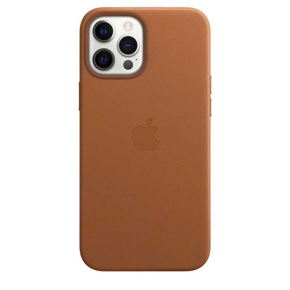 Official Apple iPhone 12 Pro Max Case Leather MagSafe Saddle Brown MHKL3ZE/A