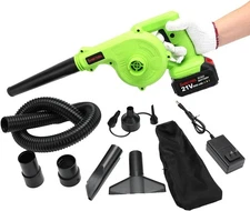 Cordless Leaf Blower, 2-in-1 Portable 21V Lithium Battery 110V Multifunctional B
