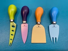 Zassenhaus Easy Cut Cheese Knife Set, 4 Pieces, Assorted Colors, Clean, Sharp
