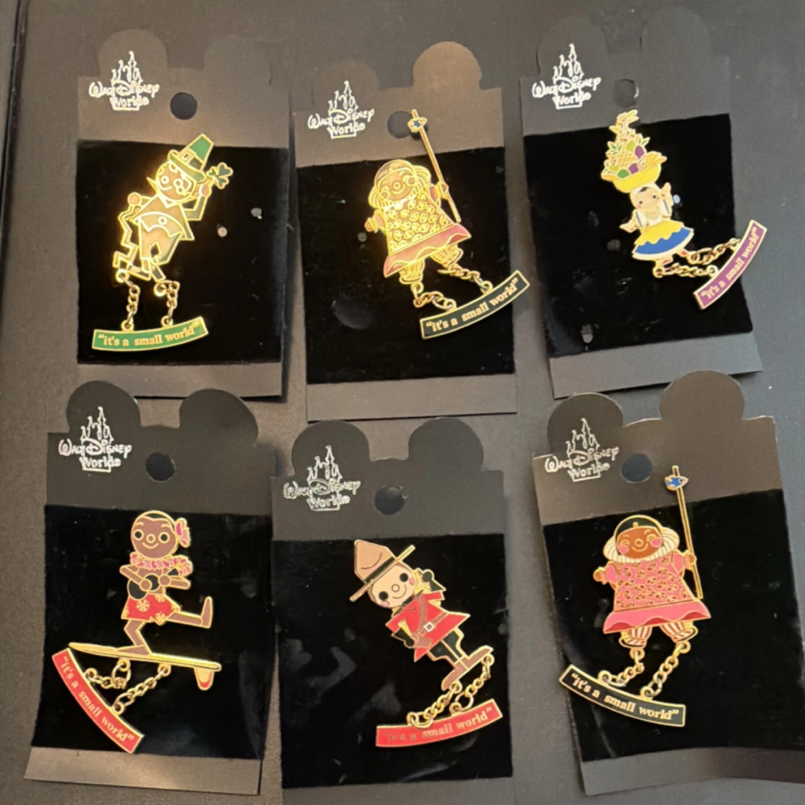 Disney It's a Small World Dangle Pin Set 2021 Disneyland/DCA