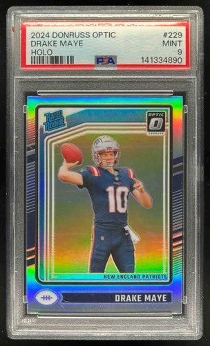 2024 Donruss Optic Drake Maye Holo Rated Rookie #229 Patriots PSA 9