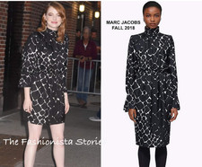 Marc Jacobs silk dress Black White boulder print Fall 2018- worn on TV- EUC 4