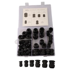 Waterproof Nylon Cable Gland Kit for Outdoor Light Boxes IP68 Locknut Joints