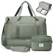 Travel Duffel Bag,Overnight Weekender Bags 19.1 x 17.7 x 9.1 inches, Green