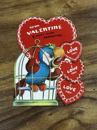 Gebrauchte Vintage gestanzte Valentinskarte — I don’t dagegen zu wiederholen I love you. I love.