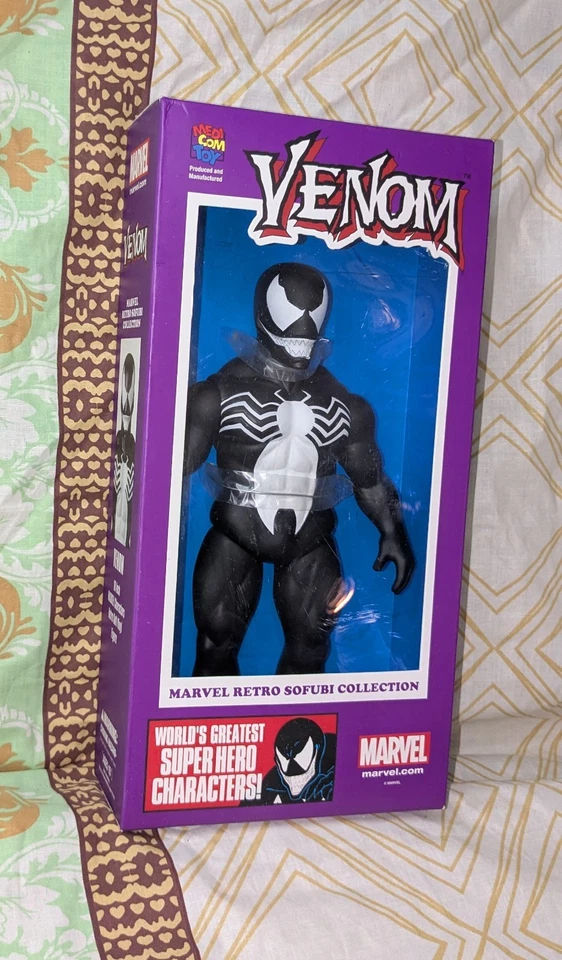 MEDICOM TOY Marvel Comics ретро Sofubi коллекции VENOM 10 дюймов виниловая фигурка новый - Изображение 3 из 4