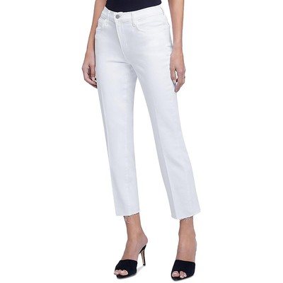 L'Agence Womens Sada White Denim High Rise Cropped Slim Jeans 23 BHFO 2326