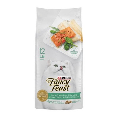 Dry Cat Food with Ocean Fish and Salmon for Adult Cats 12 lb Bag