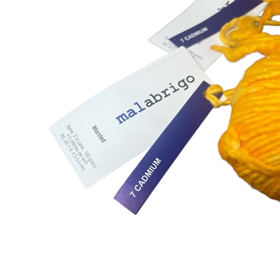 Malibrigo Worsted Yarn 7 Cadmium Yellow Lot Of 2 ~210 Yards Each - Image 4 of 4