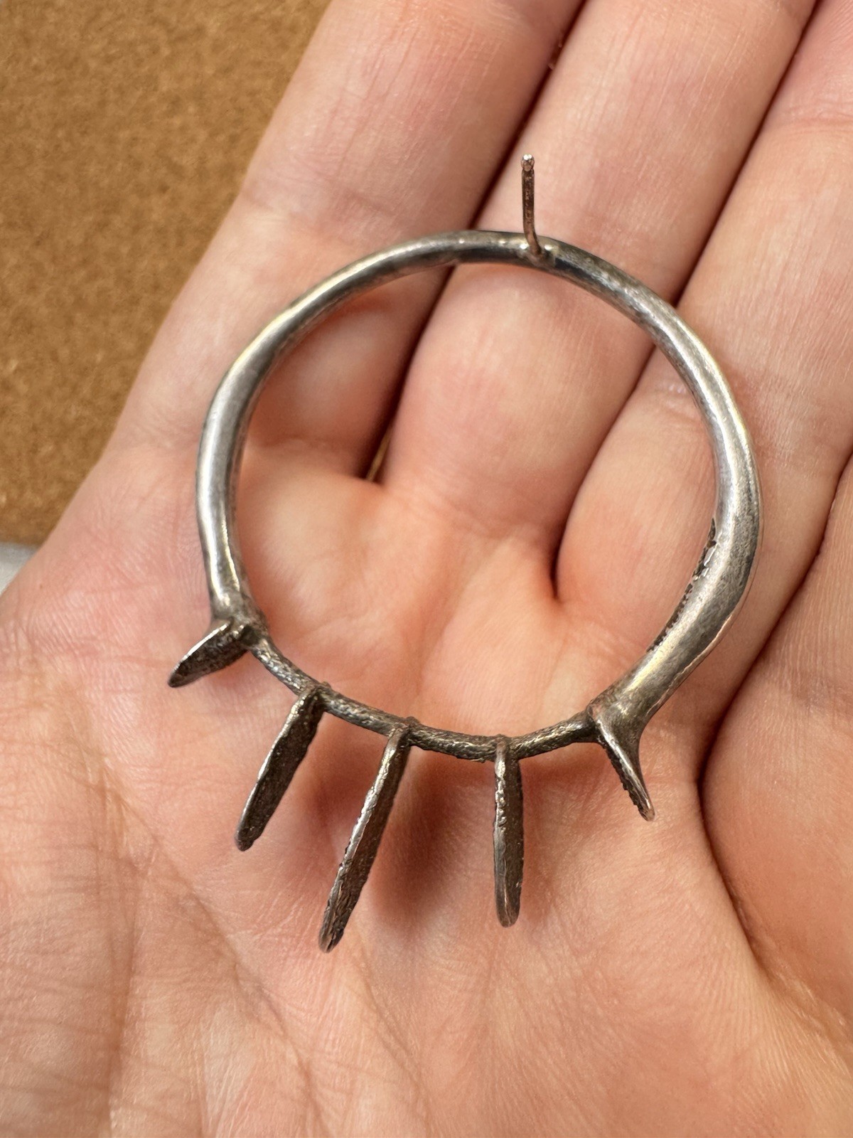Rare Stunning Vintage AYSE Sterling Silver Modernist Design Brutalist Earrings image 9