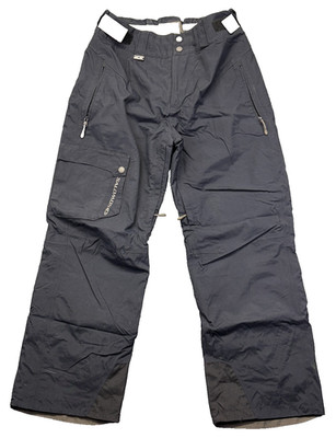 Solomon Ski Snow Pants Size 50 Black Cargo Bibs  Adjustable Vintage Used Skiing