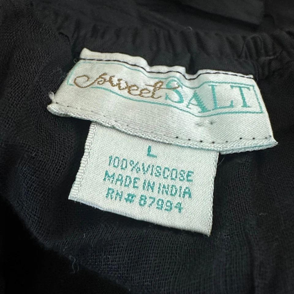 Falda Mujer L Caprichoso Hada Gótico Bruja Escoba Palo Boho Arrugado Negro Maxi Foto 4 de 4