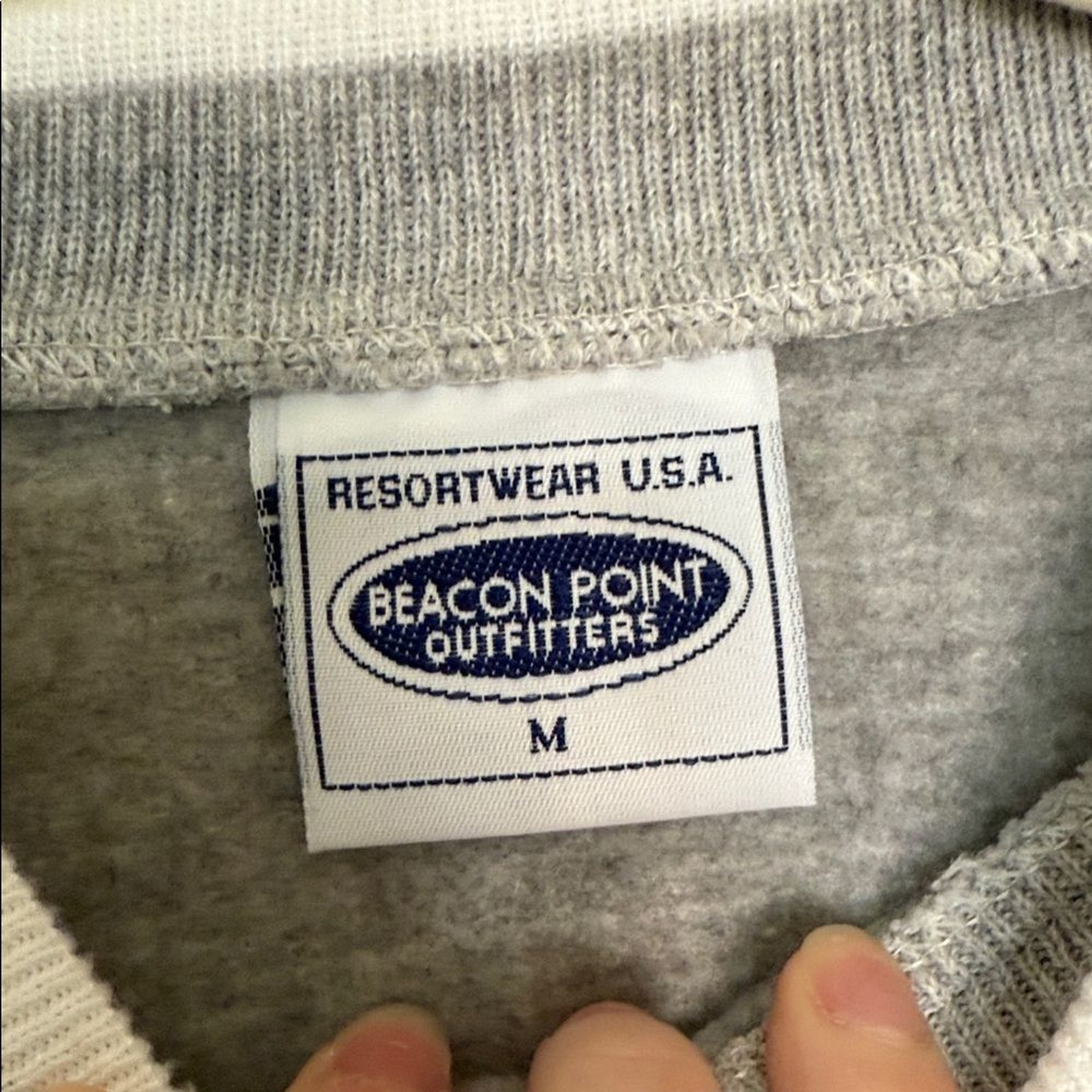 Gray cape cod sweater soft checkered pattern with… - image 5