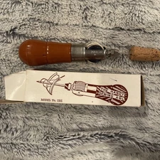 vintage Popular Products Sewing Awl. Sews Leather Quick W/Lock Stitch