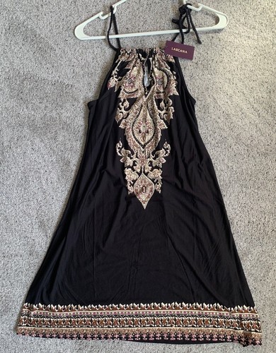 Neu mit Etikett Lascana Damen Neckholder Trägerkleid schwarz Boho Freizeit Urlaub Party Größe 14 - Bild 1 von 7