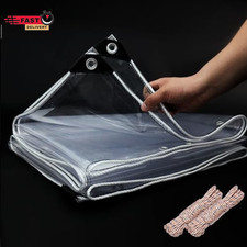 3'X6' 20 Mil Heavy Duty Clear Vinyl PVC Tarp,Uv Resistant Glass Tarps Transparen
