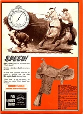 Potts Longhorn Saddle Vintage Print Ad Ephemera Wall Decor by Chuck Dehahn