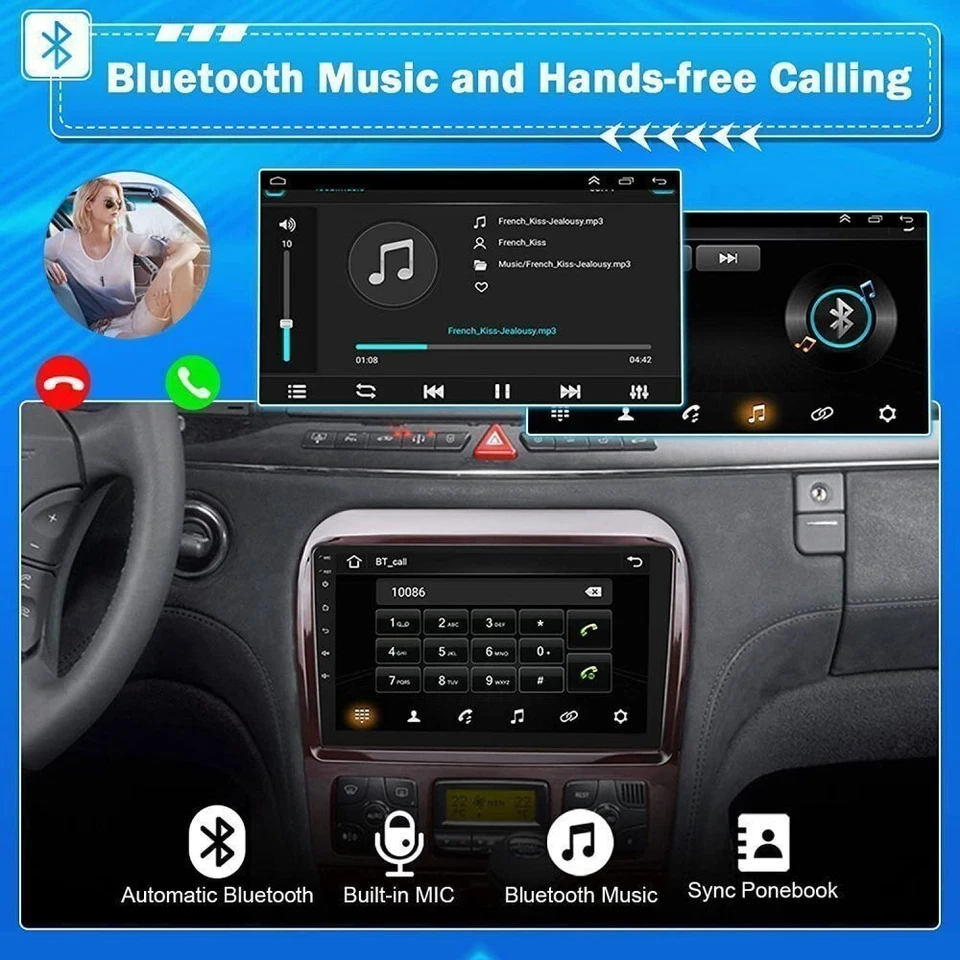 Rádio estéreo veicular 1G+32G Android 13 para Mercedes-Benz Classe S W220 GPS navegação WIFI - Imagem 4 de 4