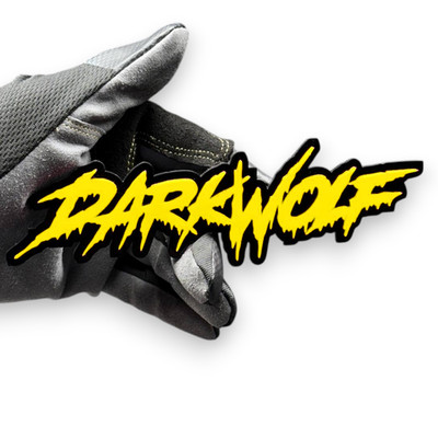 1PC DARKWOLF YELLOW Text3D Car Emblem Acrylic car Badge aggressive racing Custom