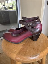 Earth Garnet Wine / Brown Mary Jane Comfort Leather Heel Pump Women 8