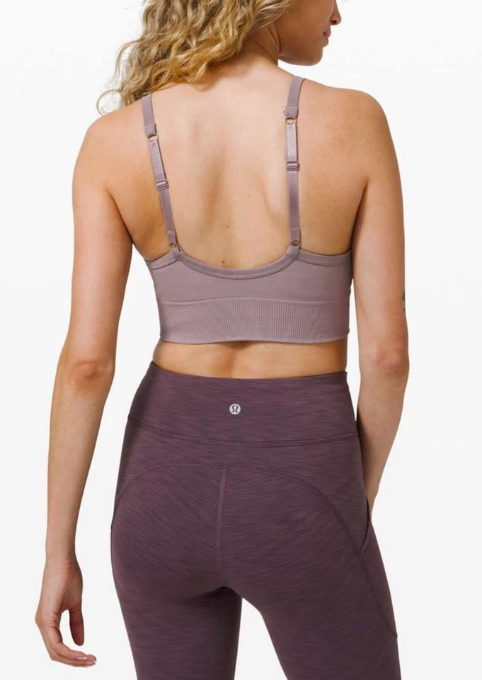 Sujetador Lululemon Ebb to Street Yoga y Pilates *C/D Copa Lunar Rock Púrpura Talla 10 Foto 2 de 4
