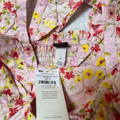 NWT Tea Collection Wandering Wildflowers Flutter Strap Jumpsuit Size 12 - Picture 5 of 5