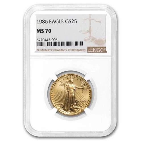 1986 1/2 oz American Gold Eagle MS-70 NGC