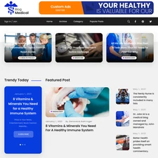 Medical Blog Website Design with Free VPS Web Hosting and Installation