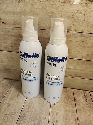 2 Gillette Shaving foam 4 sensitive skin W/ shea butter & vitamin E Alcohol Free