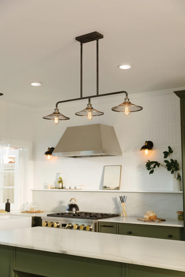 Lámpara de araña lineal Hinkley Lighting 4364 Rigby 3 luces 40" W - zinc envejecido Foto 2 de 4