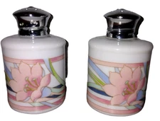 Vintage The Toscany Collection Ceramic Salt & Pepper Shakers Floral Japan 2.5"