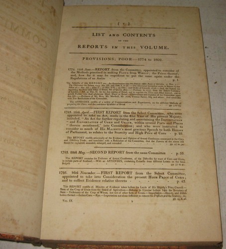 ANTIQUE REPORTS COMMITTEE of HOUSE OF COMMONS UK PROVISIONS, POOR POVERTY BOOK - Picture 4 of 12
