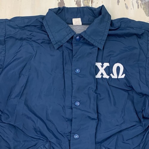 XI OMEGA - Vtg 60s-70s Blue Nylon Lined Windbreaker Jacket, Womens Adult MEDIUM - Picture 2 of 12