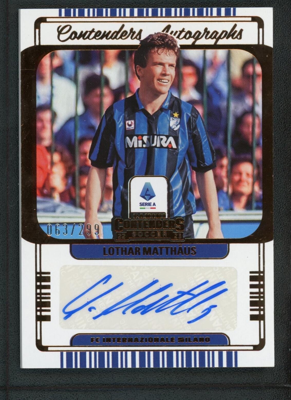 2022-23 LOTHAR MATTHAUS 063/299 AUTO PANINI CHRONICLES CONTENDERS SERIE A