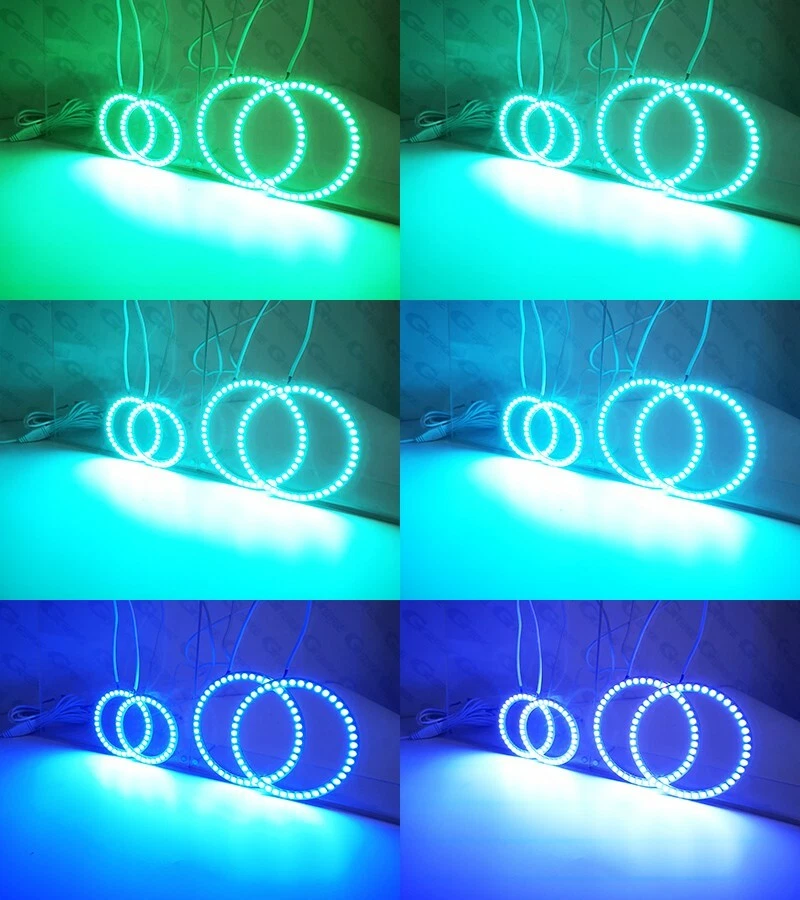 Para Audi TT MK1 8N Multicolor RGB LED Ojos de Ángel Kit Anillos Halo Bluetooth APP Foto 4 de 4